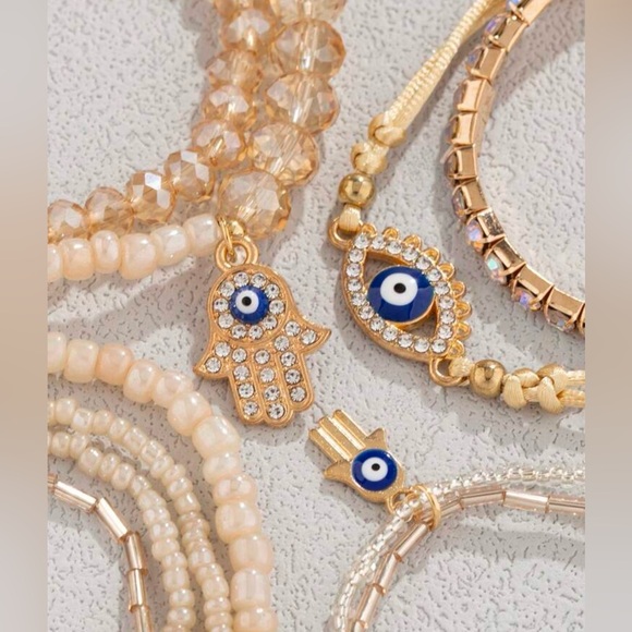 Set of 6 Evil Eye Bracelet Set NWT - Picture 3 of 4